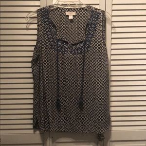 Loft sleeveless top dark blue design